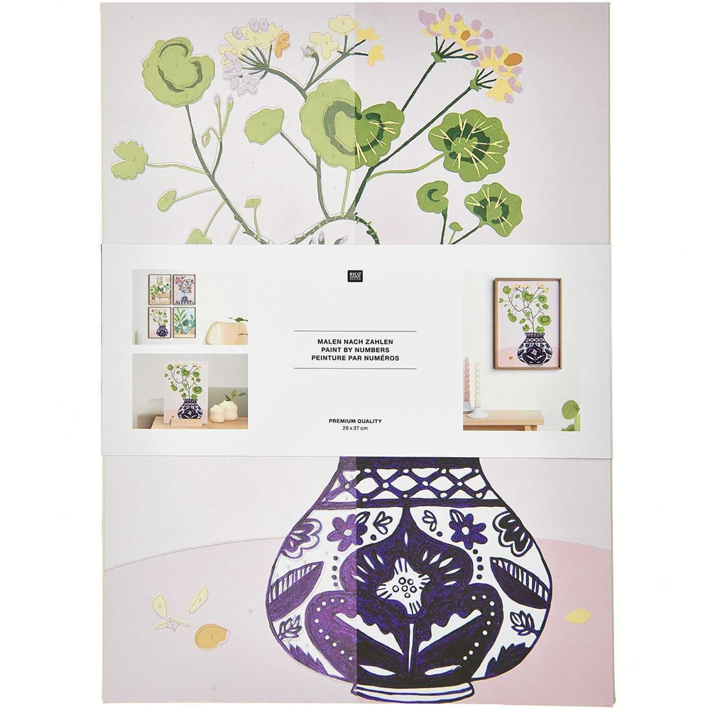 Rico Design Paint By Numbers Kit Geranium 26x37cm